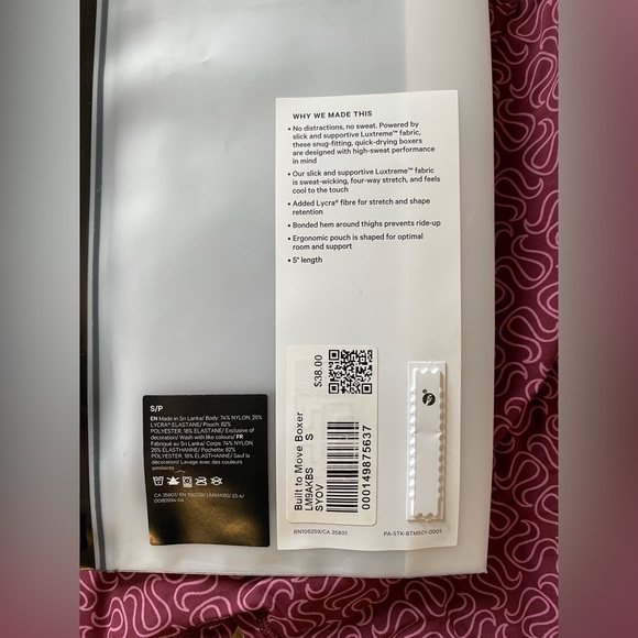 Lululemon Built to Move Boxer size small - Picture 6 of 6